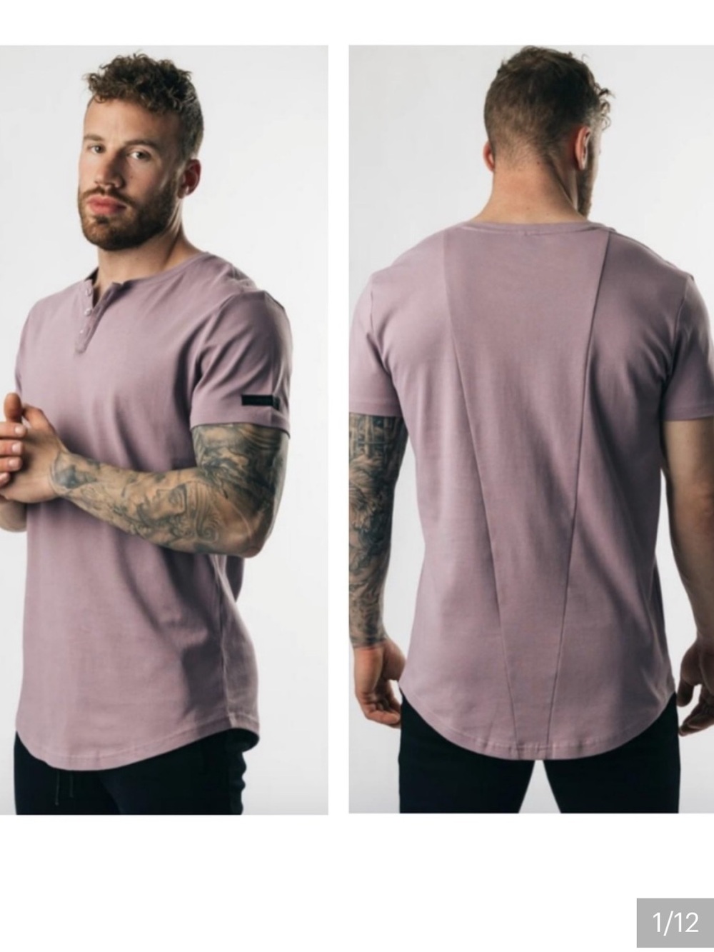 Alphalete Men's Short Sleeve Henley Tee - Dusty Mauve